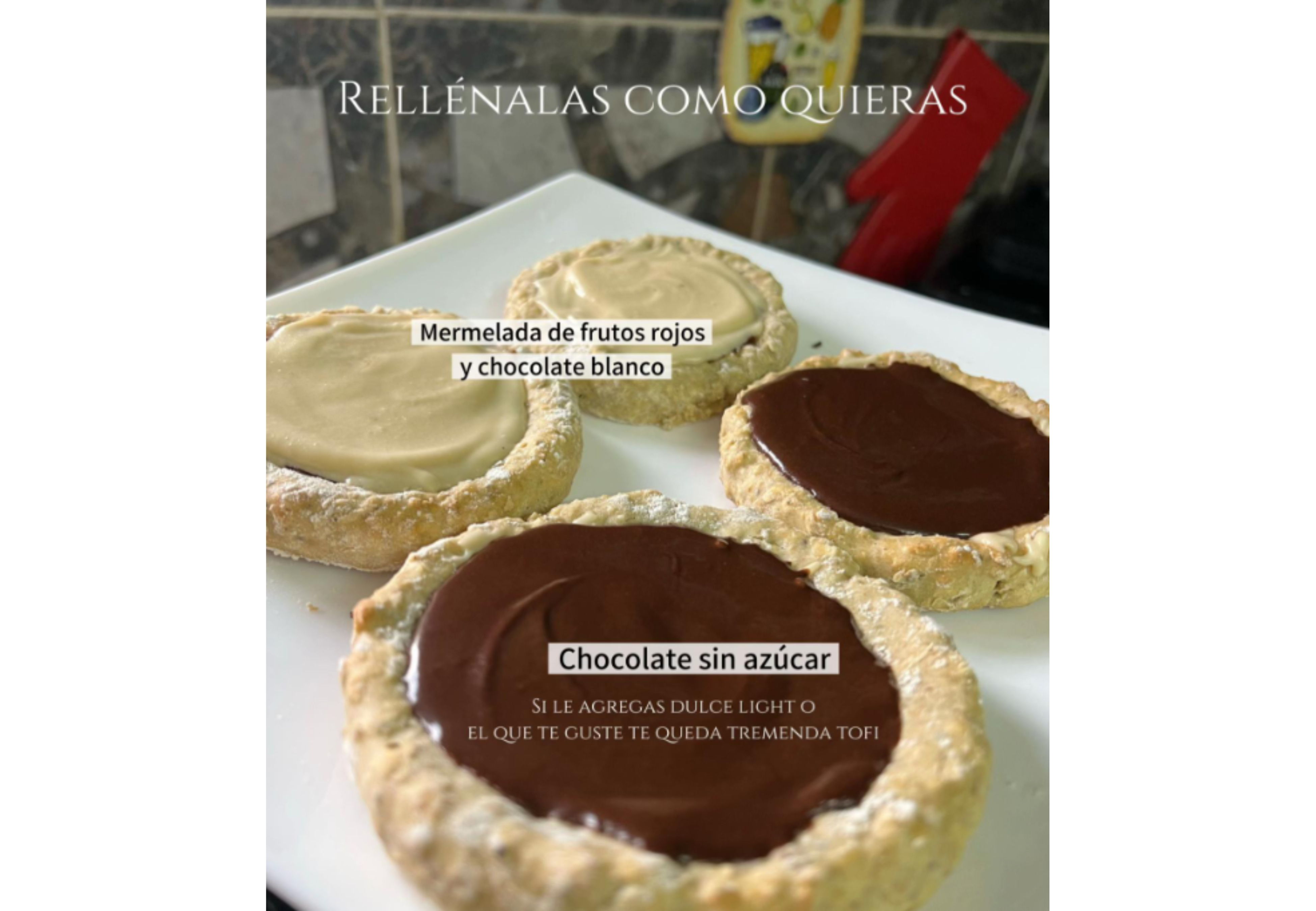 Las tartas se pueden rellenar con lo que más te guste.