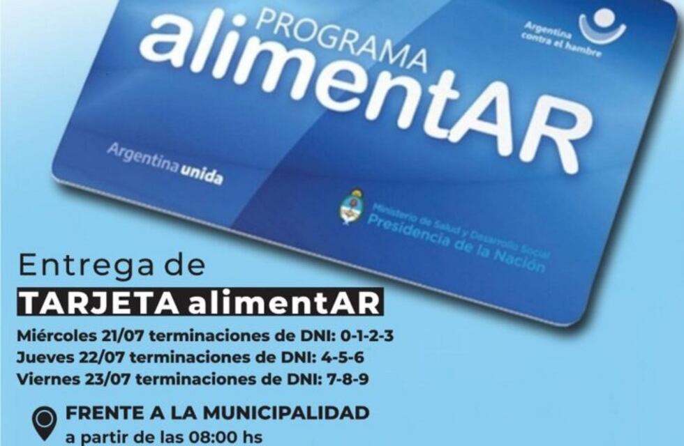 En la localidad de Campo Grande se hará entrega de las Tarjetas Alimentar