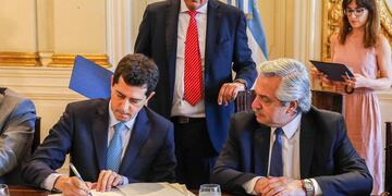 Wado de Pedro junto al presidente Alberto Fernández (Presidencia)