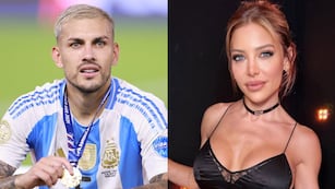 Evangelina Anderson y Leandro Paredes.