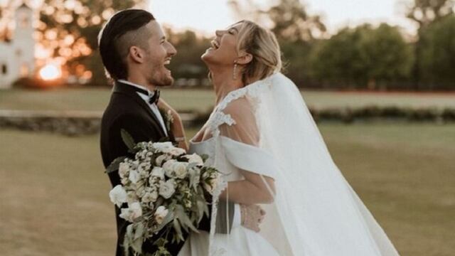 Ricky Montaner y Stefi Roitman en su boda.