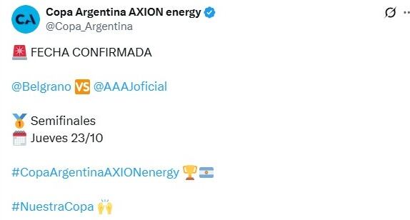Belgrano y Argentinos Juniors juegan por la semifinal de Copa Argentina.