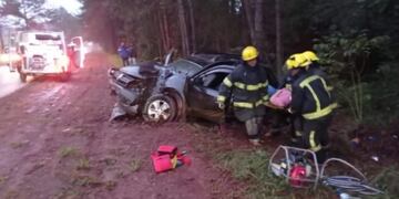 Siniestro vial en Jardín América dejó como saldo a una mujer lesionada.