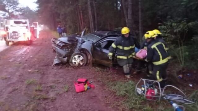 Siniestro vial en Jardín América dejó como saldo a una mujer lesionada.