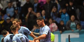 El goleador Lucas Passerini tiene cautro amarillas. En principio, lo van a reguardar en la visita de Belgrano a Racing. (Javier Ferreyra / La Voz).