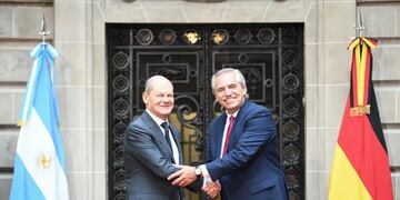 El canciller de Alemania Olaf Scholz se reunió con el presidente Alberto Fernández. - Gentileza