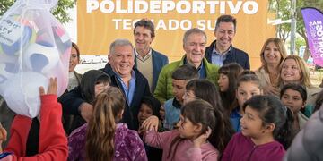 Inauguración Polideportivo IPV Arroyito Juan Schiaretti Gustavo Benedetti