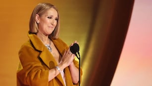 Céline Dion en la presentación del Álbum del Año, que ganó Taylor Swift. Foto: El País