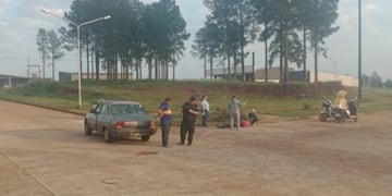 Accidente vial en Posadas dejó un saldo de un motociclista herido.