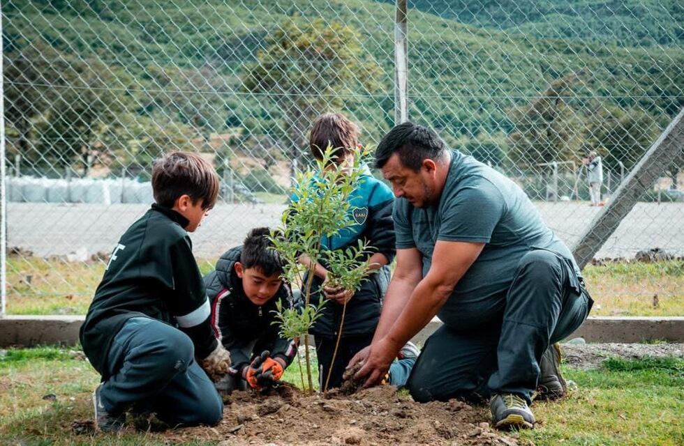 Municipalidad junto con el Club de Educación Fueguina realizó jornada de forestación
