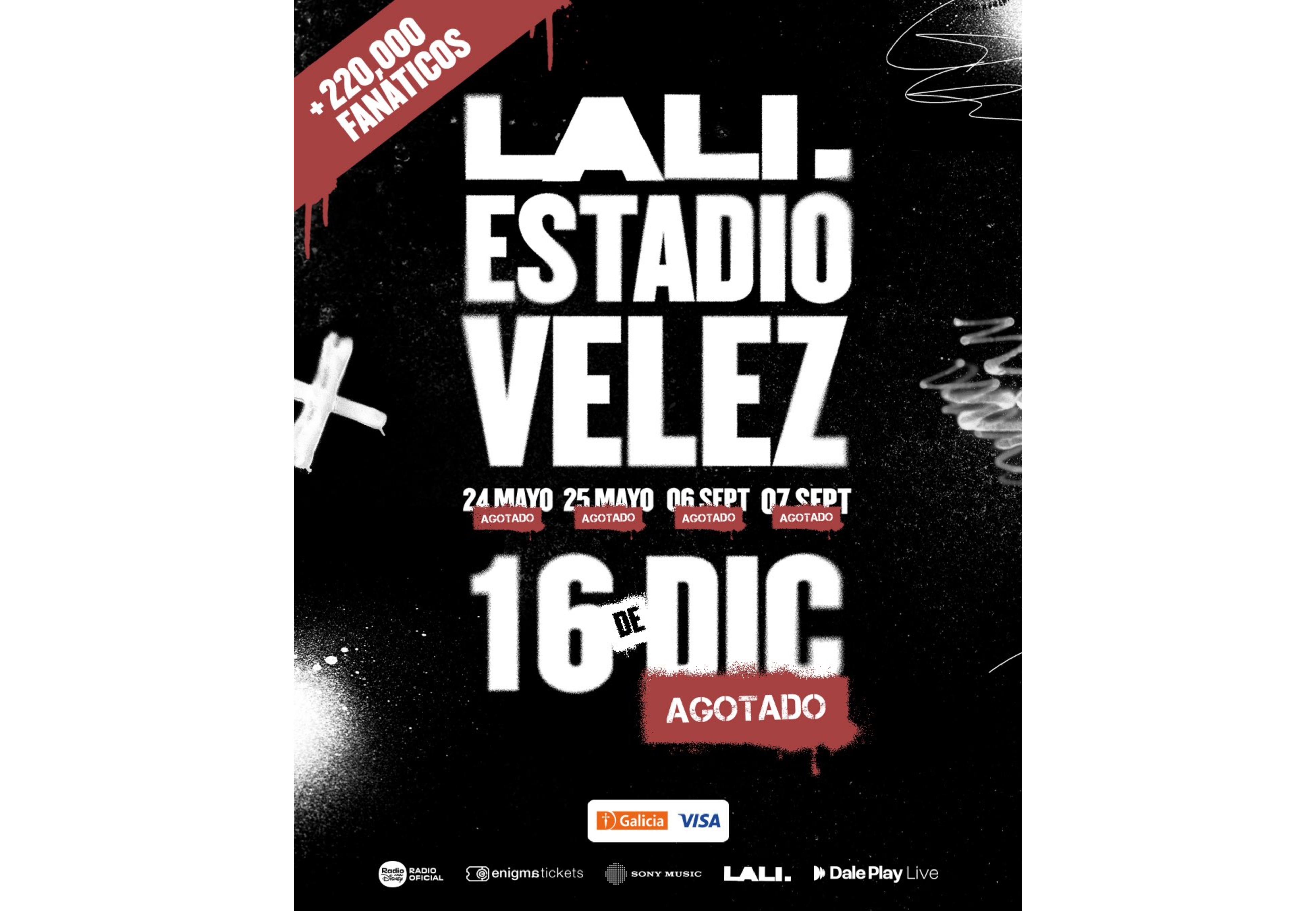 Las cinco fechas de Lali en Vélez este año.