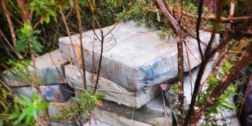 Desmantelan punto de acopio de drogas en San Vicente: 605 ladrillos de marihuana incautados.