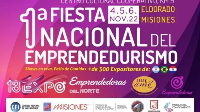 Eldorado será sede de la 1° Fiesta Nacional del Emprendedurismo.
