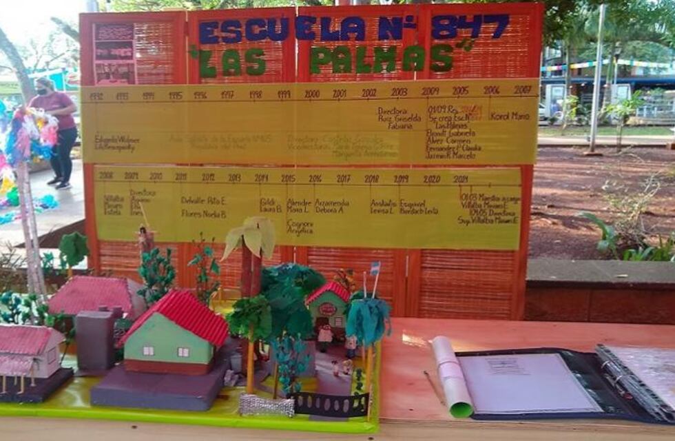 Alumnos de escuelas primarias de Eldorado realizaron exposición de maquetas en la plaza Sarmiento