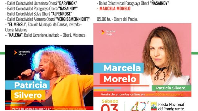 La cantante Marcela Morelo se presentará esta noche en la Fiesta Nacional del Inmigrante