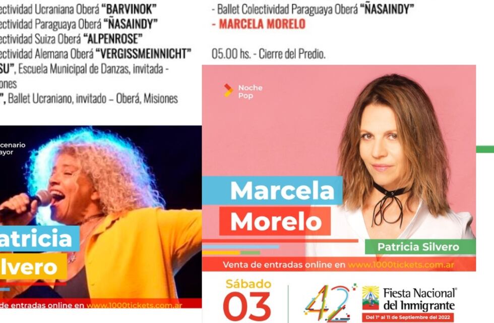 Oberá: La cantante Marcela Morelo se presentará esta noche en la Fiesta Nacional del Inmigrante