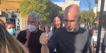Larreta junto a Poggi en San Luis. Foto: La Gaceta.