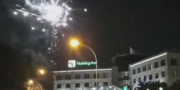 Fuegos artificiales en el hotel de Vélez (ESPN)