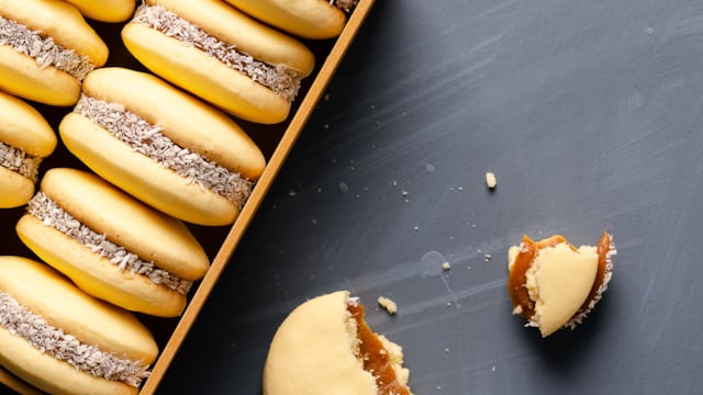 La receta de alfajores de maicena sin gluten.