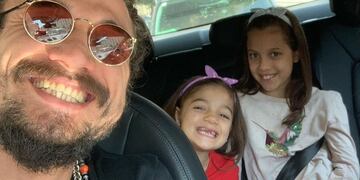 Daniel Osvaldo y sus hijas.