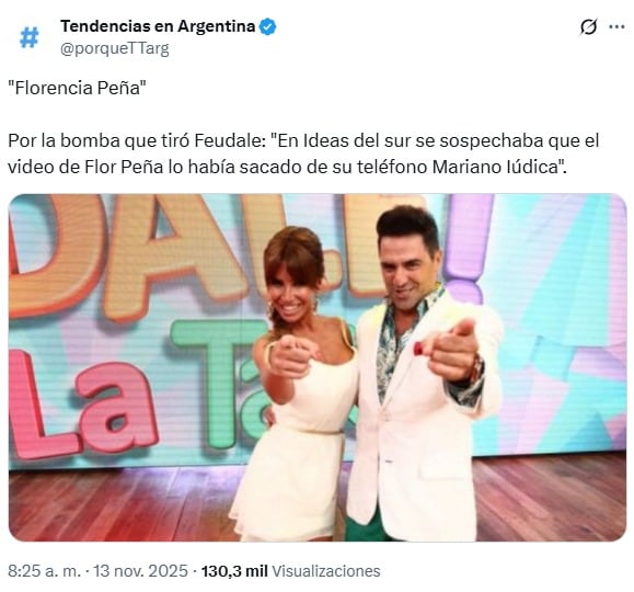 Mariano Iúdica estaría involucrado en uno de los mayores escándalos de Florencia Peña.