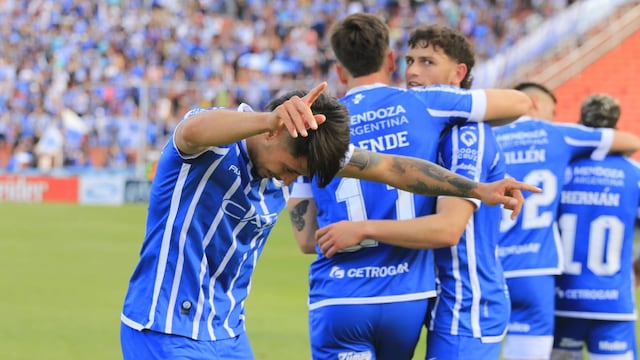 Festejo Tombino , tras el gol de Nico Fernández