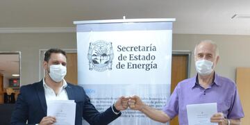 El presidente de Energía de Misiones, Guillermo Aicheler, junto al Ministro Secretario de Energía de la Provincia de Misiones, ingeniero Paolo Quintana
