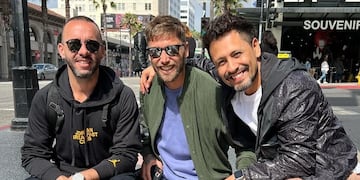 Diego Granadé, Pablo Tamagnini y Nelson Aguirre en el paseo de la fama de Hollywood, soñando con su propia estrella. (Instagram @lakongaoficial).