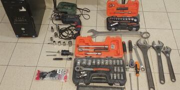 Herramientas recuperadas del robo al Parque eólico Corti