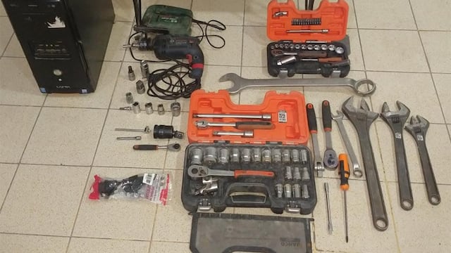 Herramientas recuperadas del robo al Parque eólico Corti