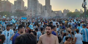 A caballo para festejar la Copa del Mundo de Argentina.