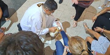 Lavado de pies en la Iglesia Nuestra Señora de la Merced Arroyito