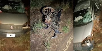 El Soberbio: aparatoso accidente vial dejó a un motociclista herido de gravedad.