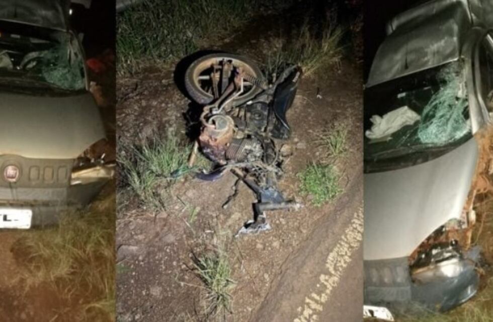 El Soberbio: aparatoso accidente vial dejó a un motociclista herido de gravedad