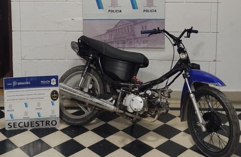 Tres Arroyos: recuperan moto robada en enero de 2024 en Necochea
