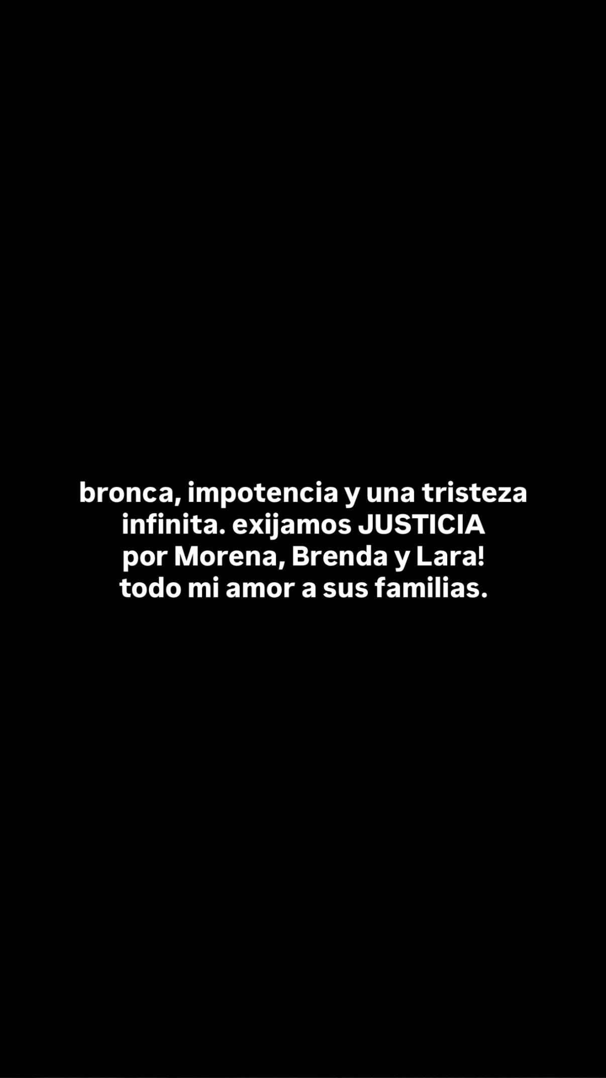 Las palabras de Emilia Mernes. (Instagram).