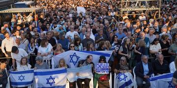 Guerra en Israel: marcha en la Ciudad Autónoma de Buenos Aires. (Gentileza Clarín)