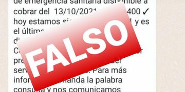 El texto aseguraba la posibilidad de cobrar un bono de emergencia.