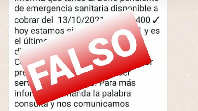 El texto aseguraba la posibilidad de cobrar un bono de emergencia.