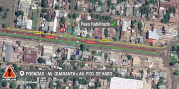 Quedó habilitado el paso en la intersección de la avenida Francisco de Haro y Quaranta.
