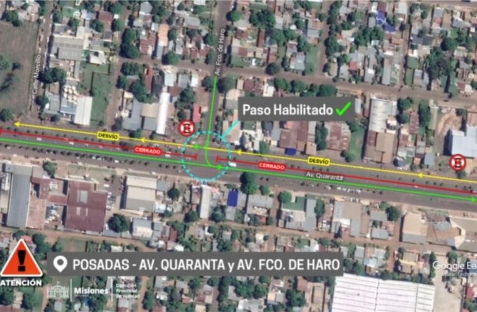 Quedó habilitado el paso en la intersección de la avenida Francisco de Haro y Quaranta
