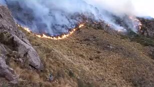 Incendios en la provincia de Córdoba. Foto: Twitter.