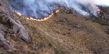 Incendios en la provincia de Córdoba. Foto: Twitter.