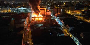 Las protestas de este viernes en Perú (AP).