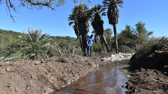Se habilitó la nueva traza del Canal Las Chacras en San Francisco del Monte de Oro. Las fuertes tormentas ocurridas recientemente afectaron el acueducto. Gentileza Norte Puntano