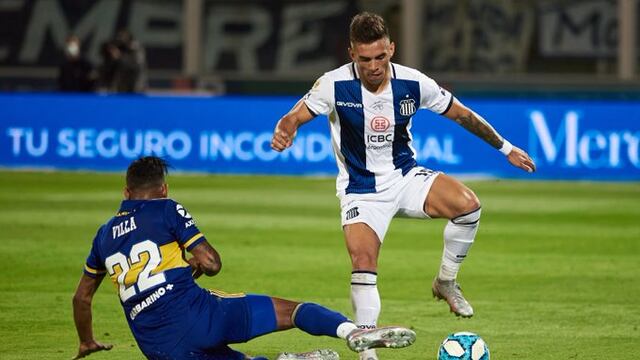El defensor de Talleres tuvo un muy buen partido controlando al colombiano de Boca.
