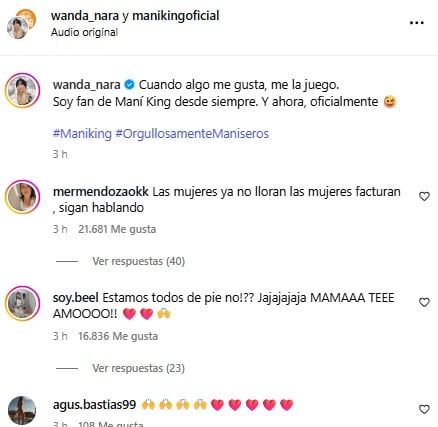 Wanda Nara mediante su cuenta de Instagram.