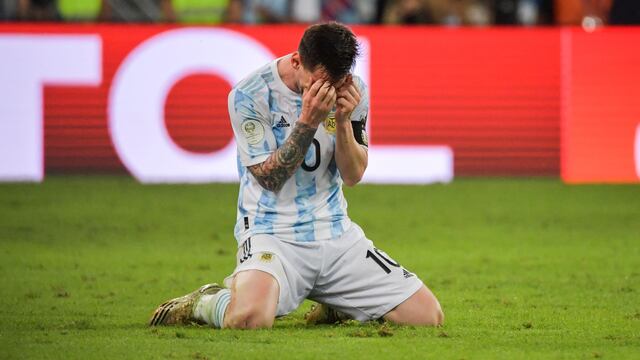 El llanto de Lionel Messi tras consagrarse campeón con la la Selección Argentina.