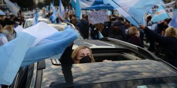 Protesta contra el Gobierno en el Obelisco