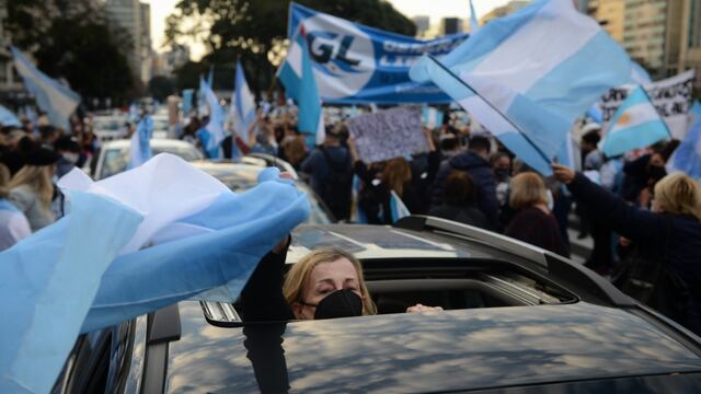 Protesta contra el Gobierno en el Obelisco